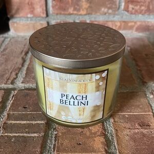NEW Slatkin & Co Peach Bellini 3 Wick Jar Candle